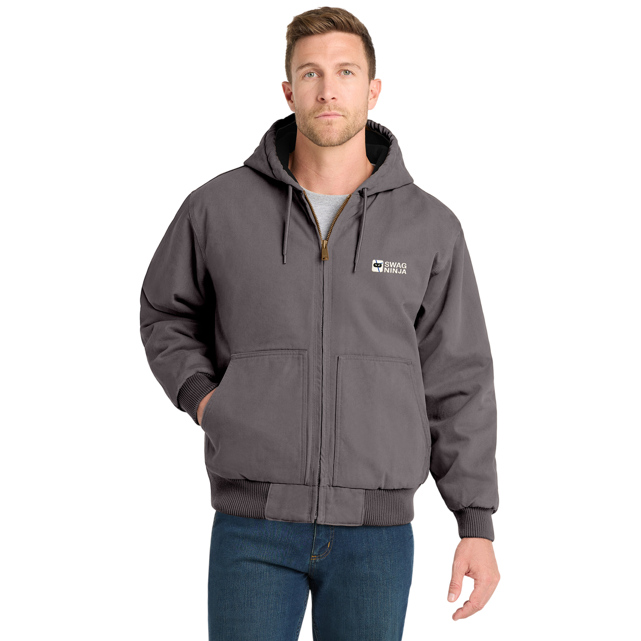 Custom Men's Hooded Work Jacket