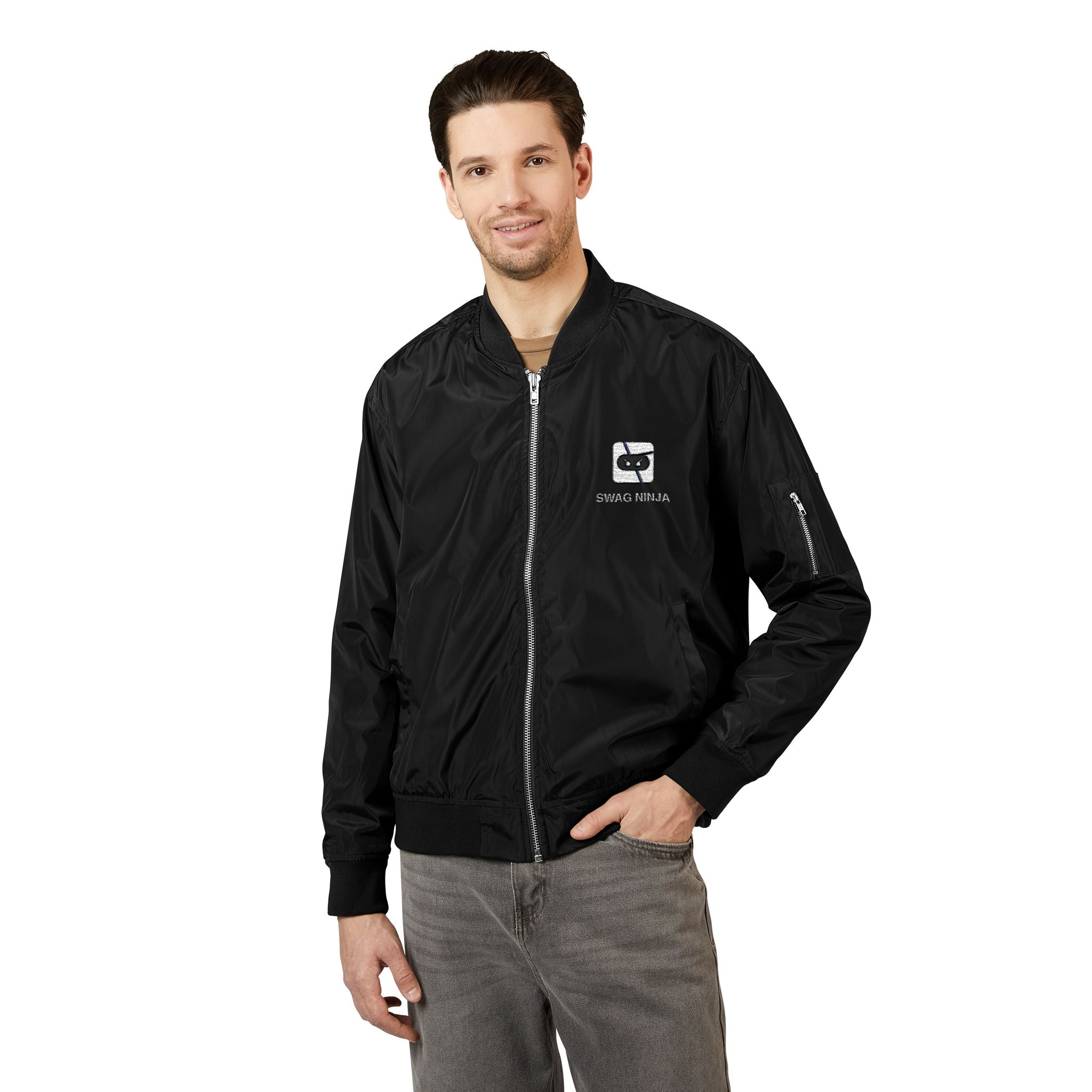 Custom Eco-Friendly Embroidered Bomber Jacket